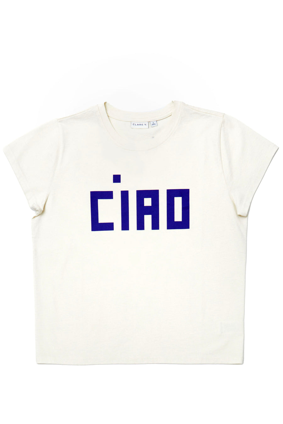 Classic Tee - Cream w/ Royal Blue Block Ciao