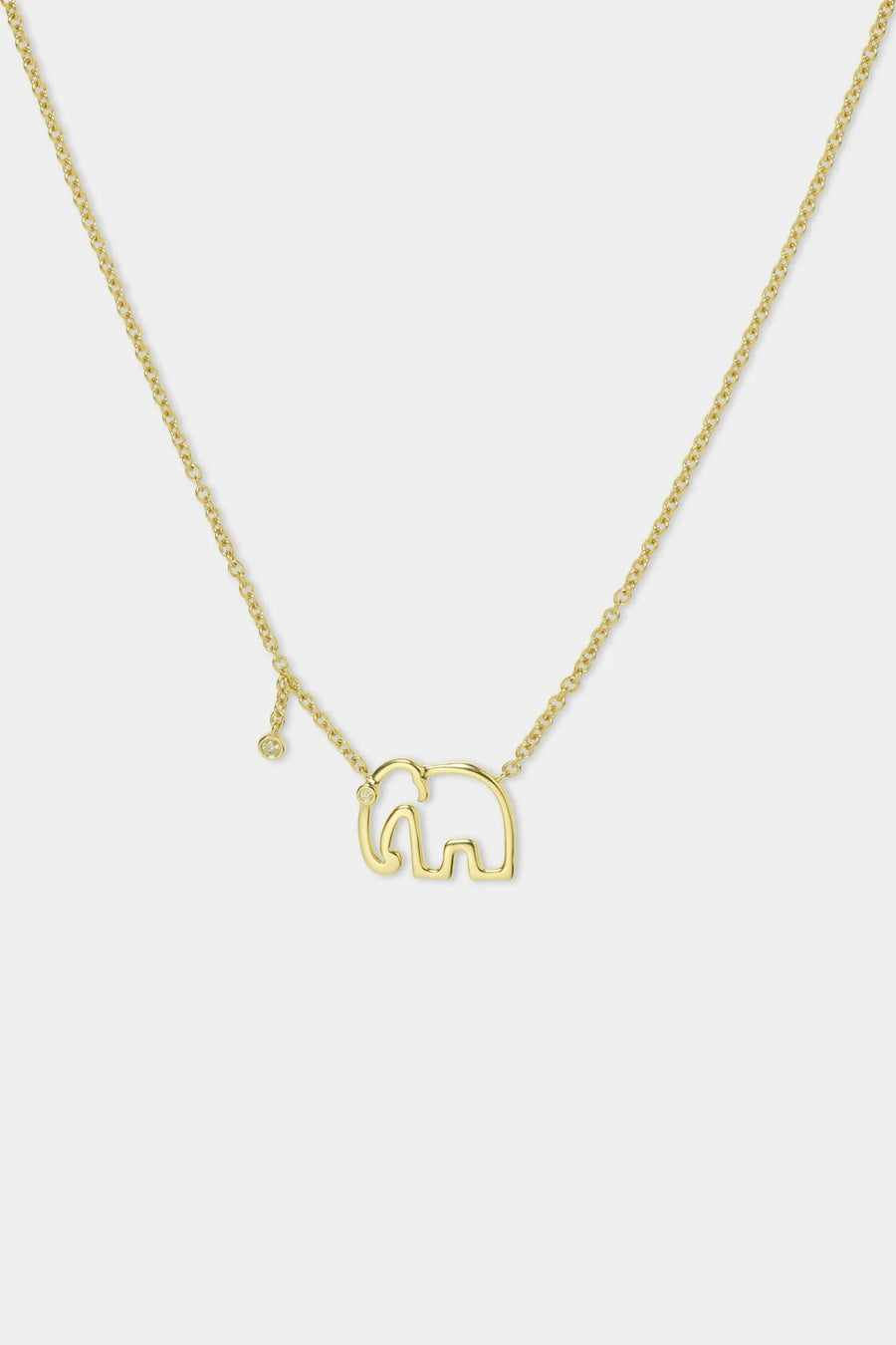 Collier Elephant Petit Modele - Or Jaune