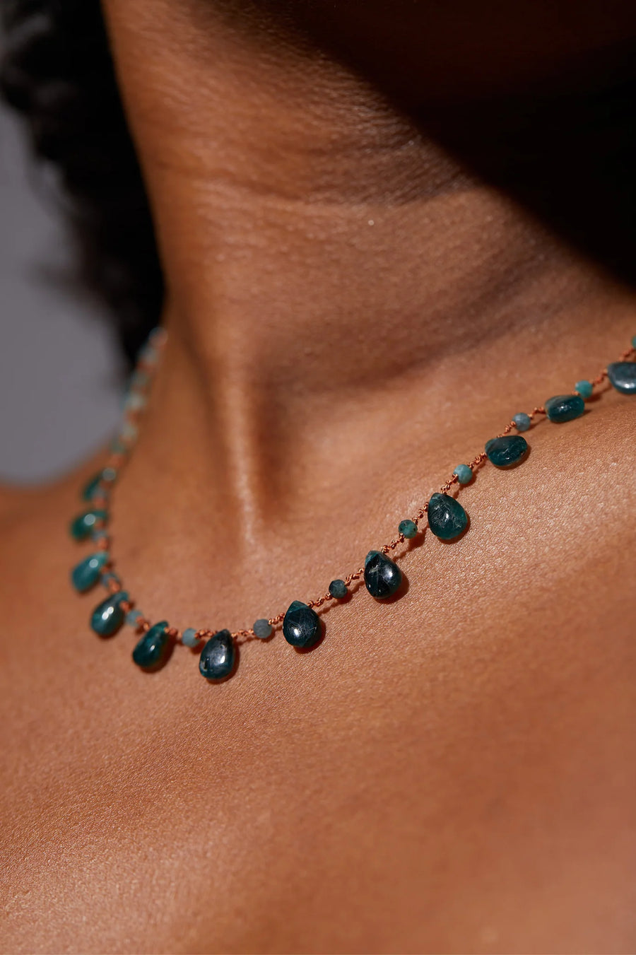 Osprey Drops & Beads Necklace - Grandidierite