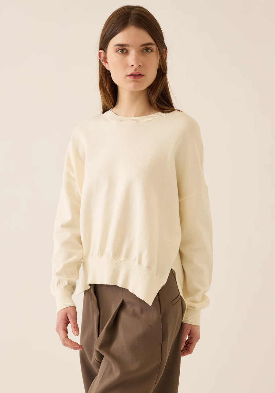 Elle Cotton/Cashmere Sweater - Off-White