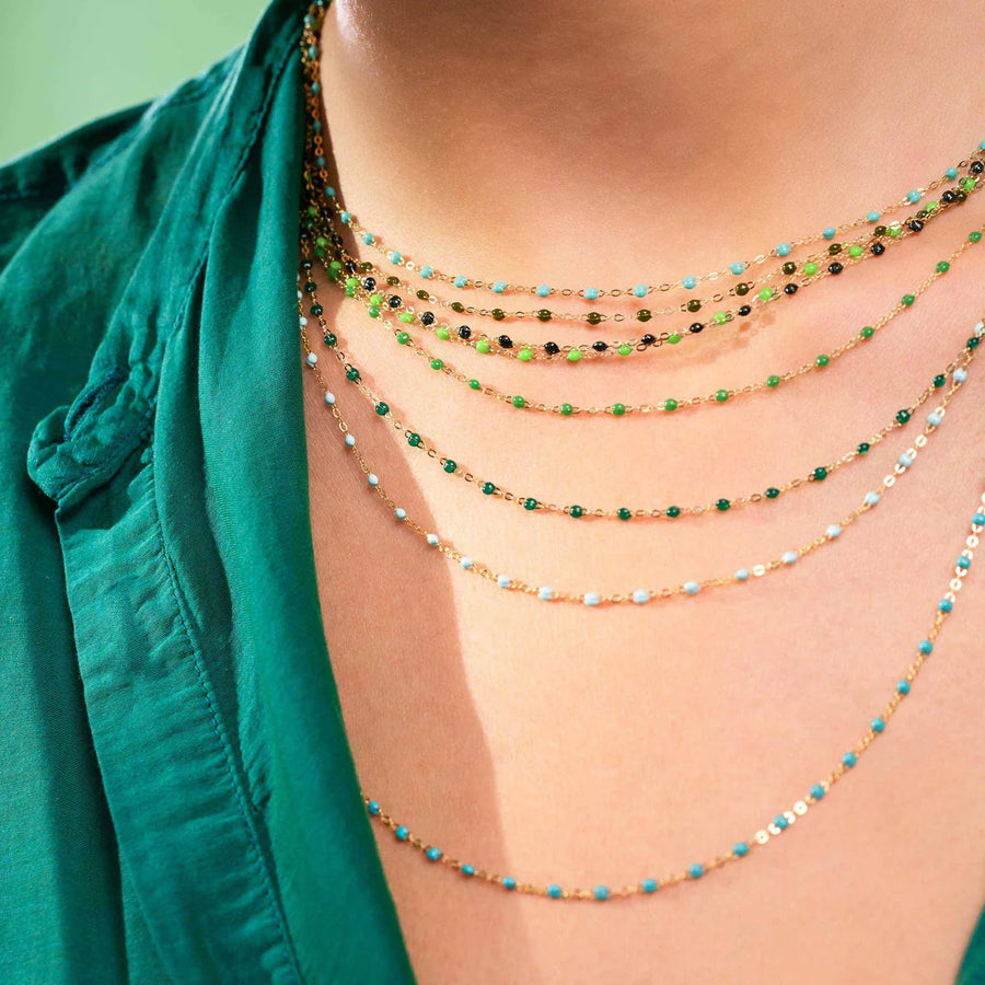 16.5" Classic Gigi Necklace - Khaki + Yellow Gold