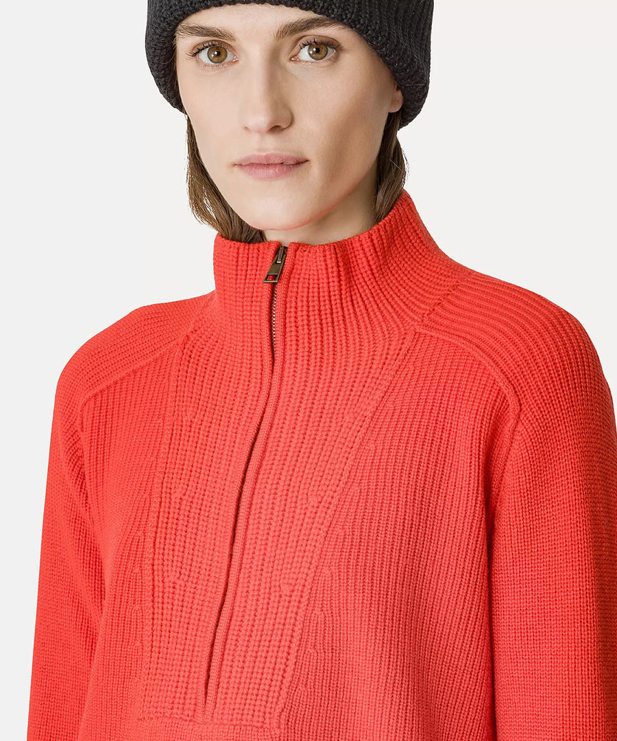 12940_My Knit - Zipped Rollneck Sweater - Lipstick