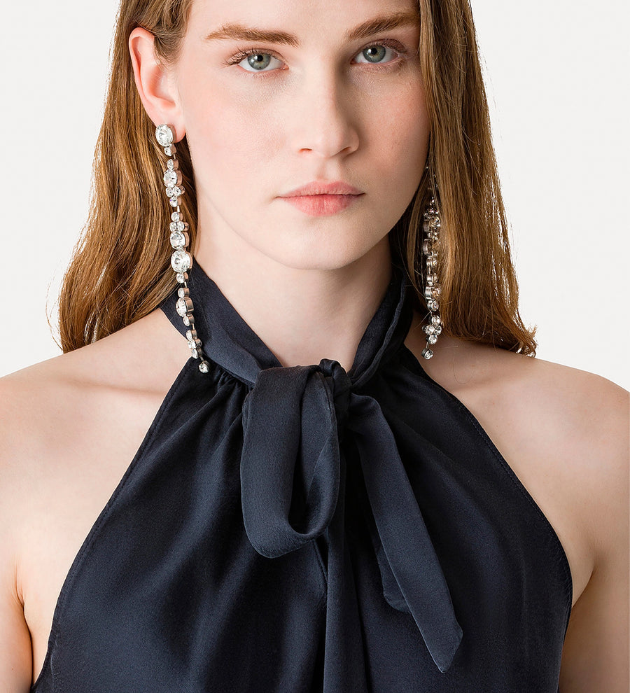 14078_My Top - Heavy Stretch Silk Satin Bow-Tie Top - Notte