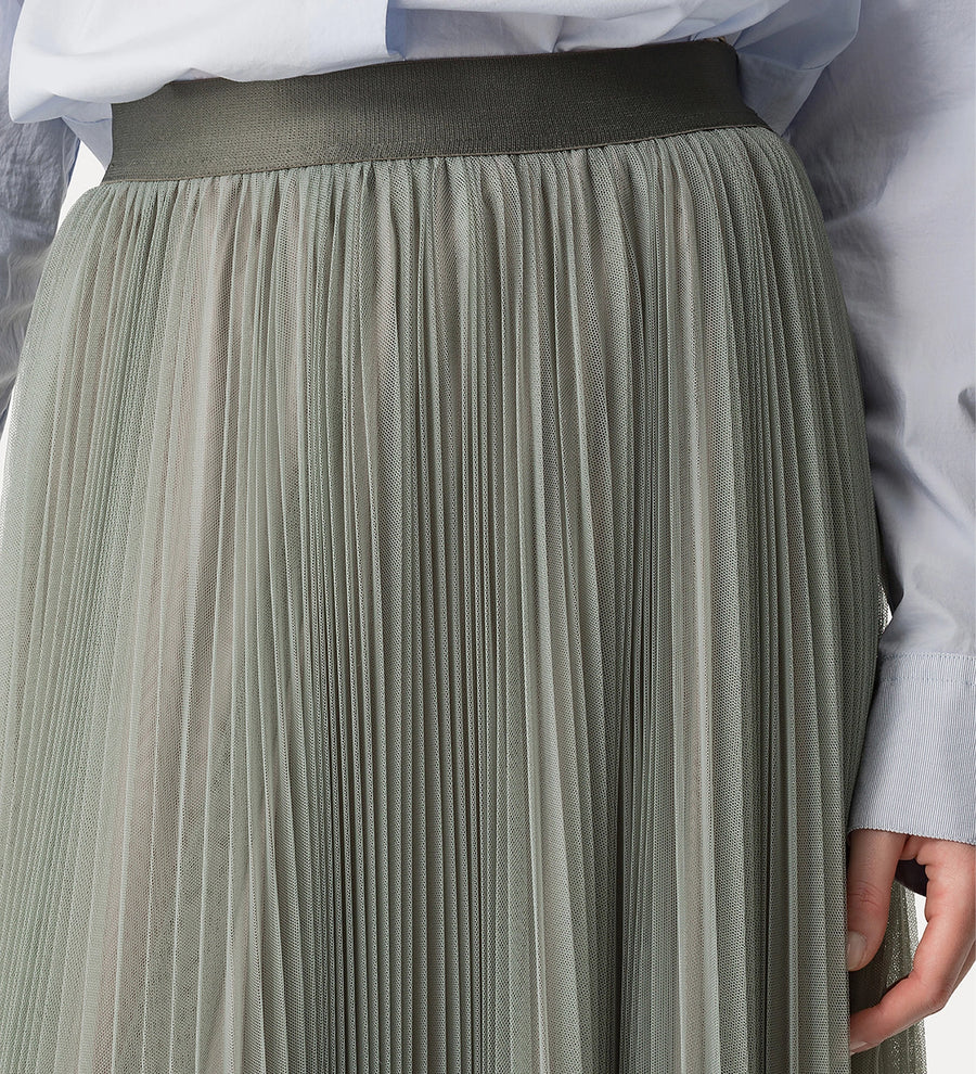 14396_My Skirt - Tulle Skirt with Sunray Pleating - Stone