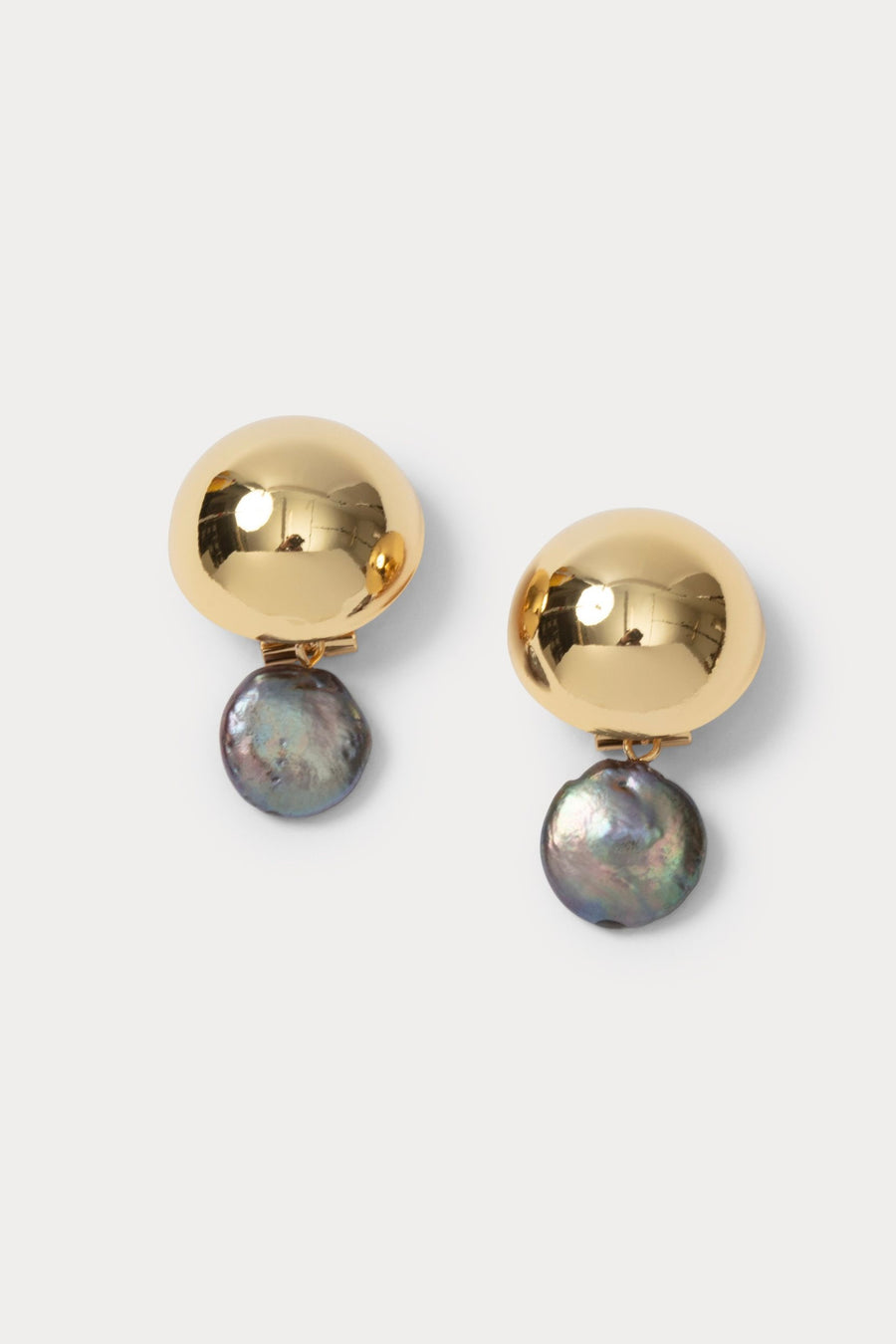 Chute Earrings - Gold/Peacock Pearl