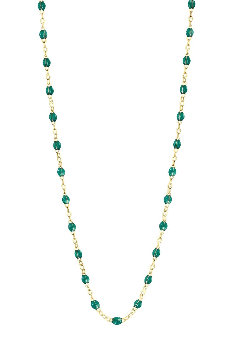 16.5" Classic Gigi Necklace - Emerald + Yellow Gold