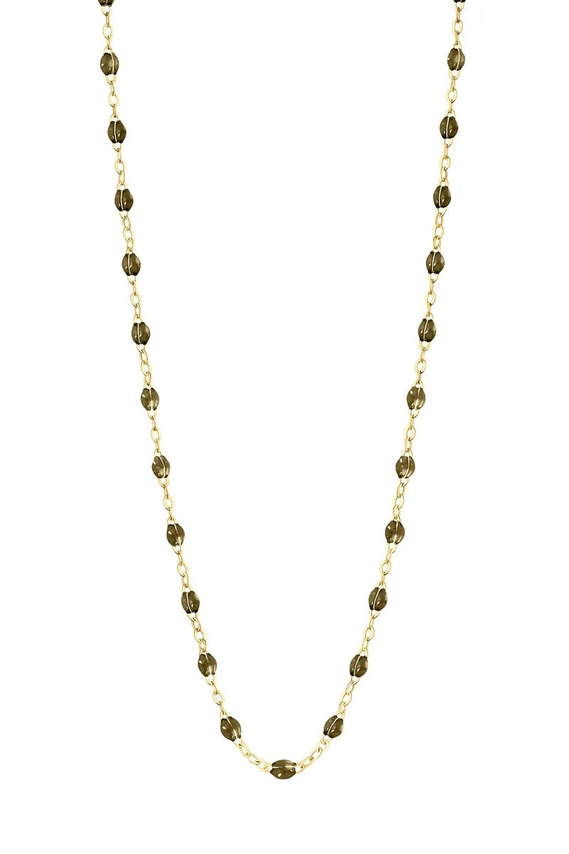 16.5" Classic Gigi Necklace - Khaki + Yellow Gold