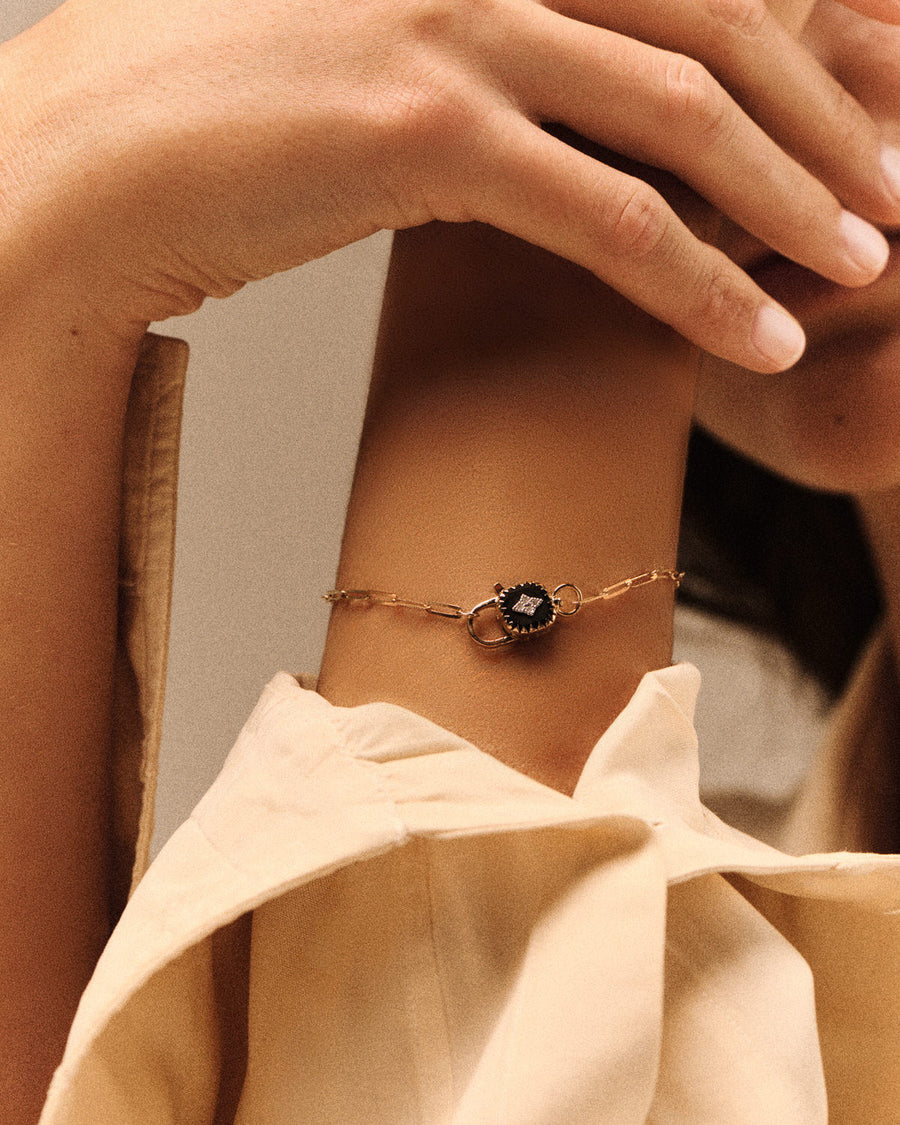 Ginger Bracelet - Noir and 9K Gold