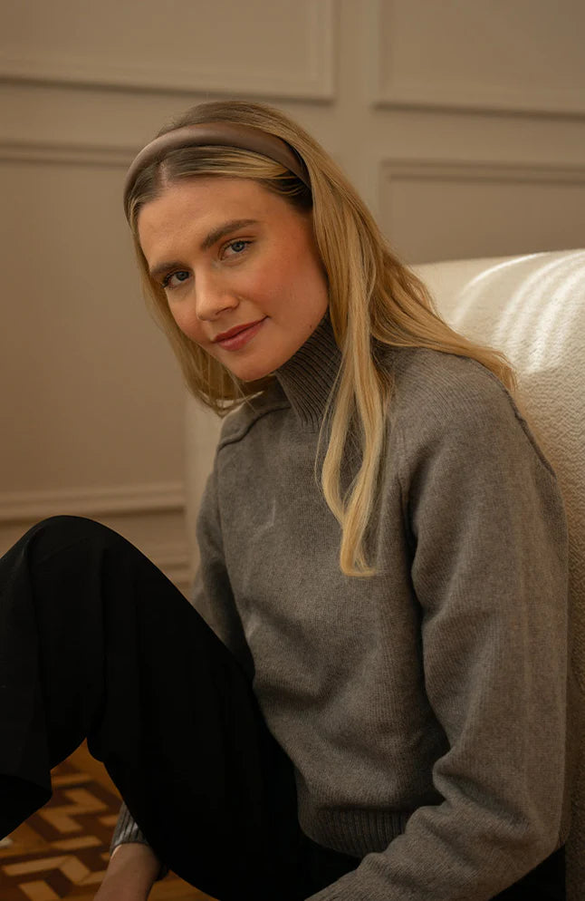 1" Padded Headband - Silk Charmeuse - Silk Charmeuse Black