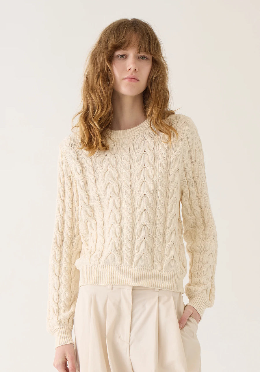 Hilda Cotton Sweater - Off-White