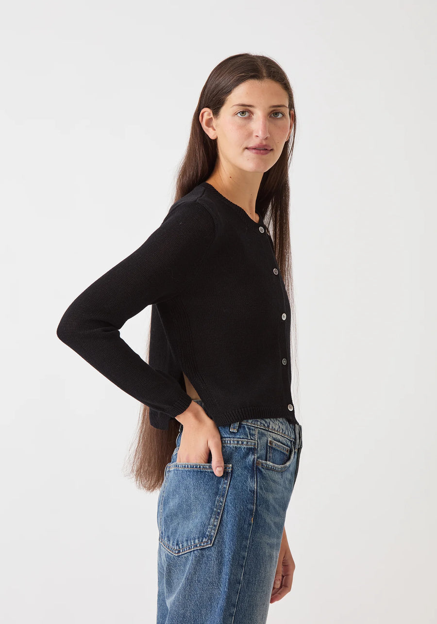 Josie Cotton/Linen Cardigan - Black