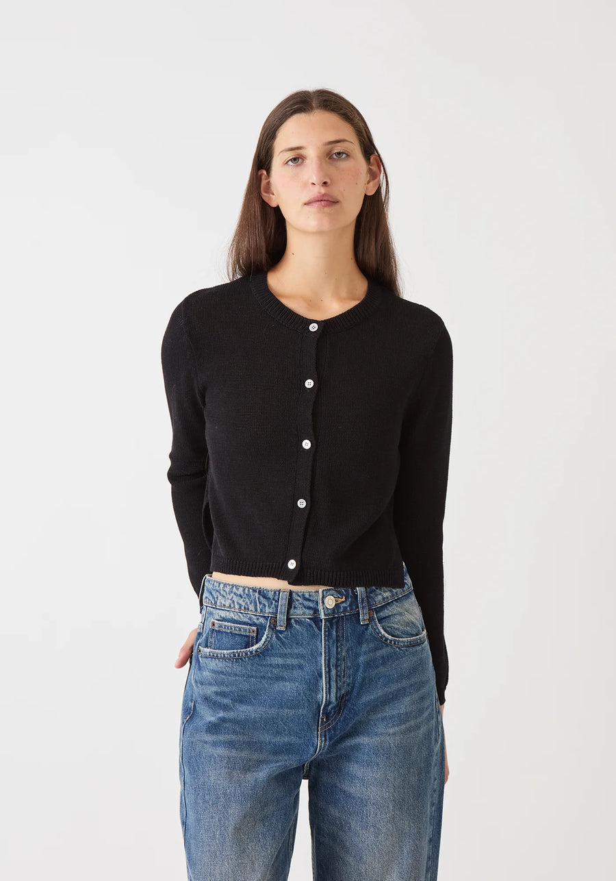 Josie Cotton/Linen Cardigan - Black