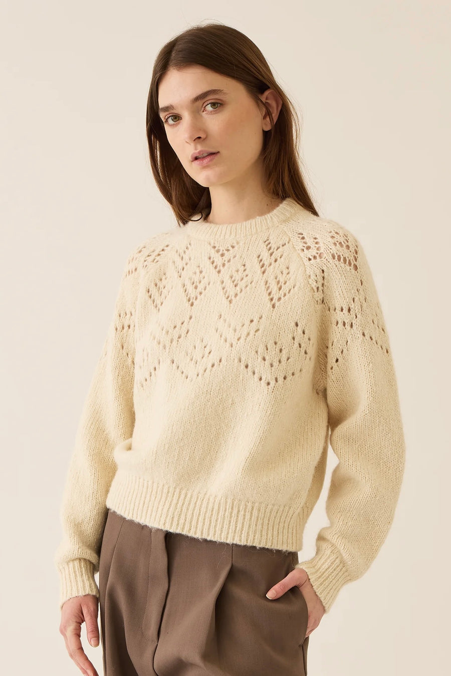 Laura Alpaca Sweater - White