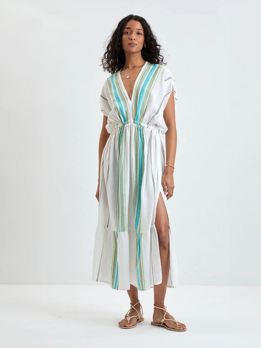 Leila Plunge Dress - Genet Mint