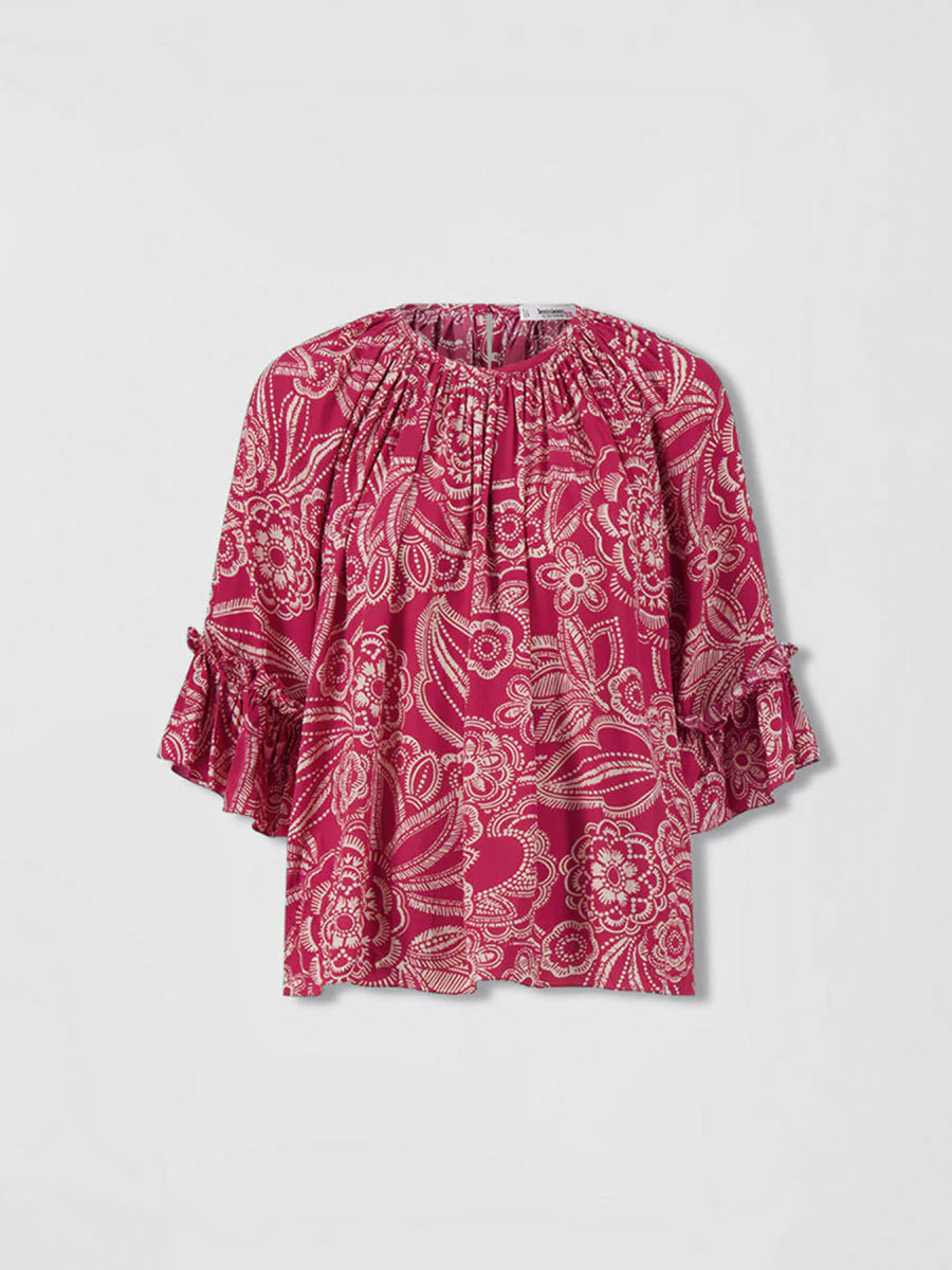 Monika Flowy Top - Maraki Ruby