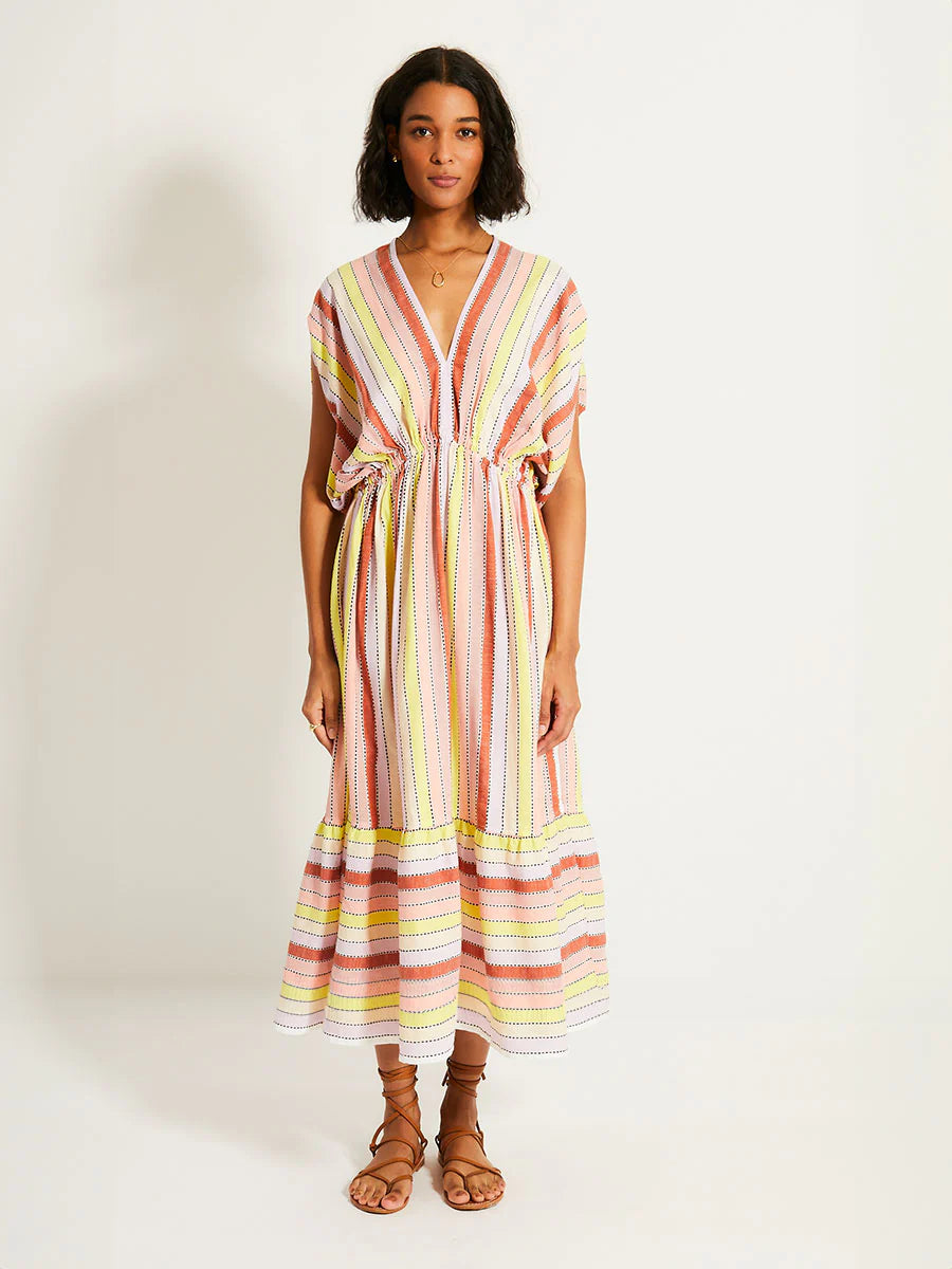 Leila Plunge Dress - Meskel Citron