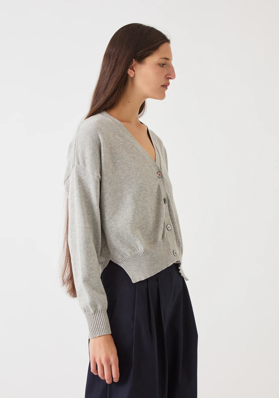 Lola Cotton/Cashmere Cardigan - Heather Grey