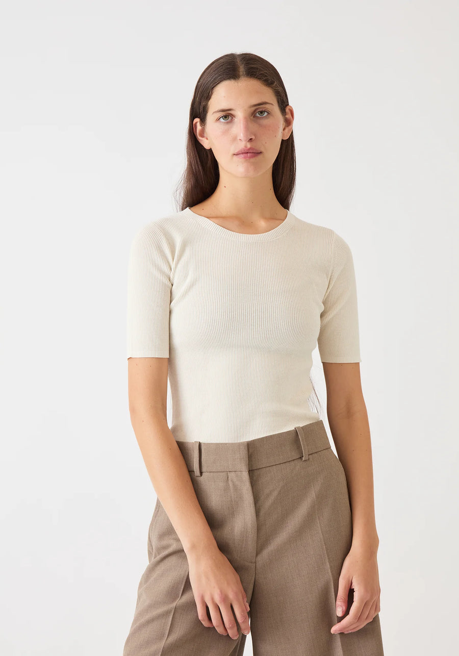 Lyra Fine Pima Cotton Top - Off-White