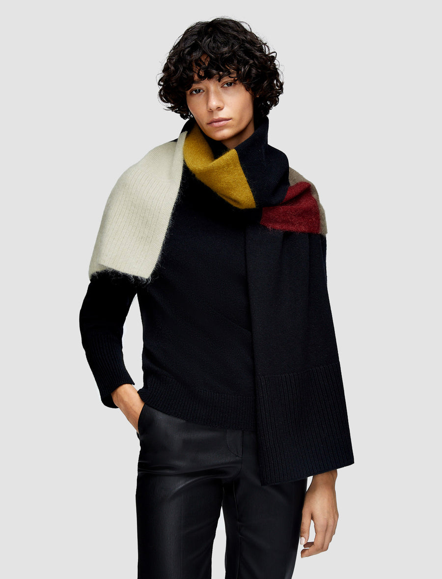 Overlay Wool Scarf - Smoke Combo