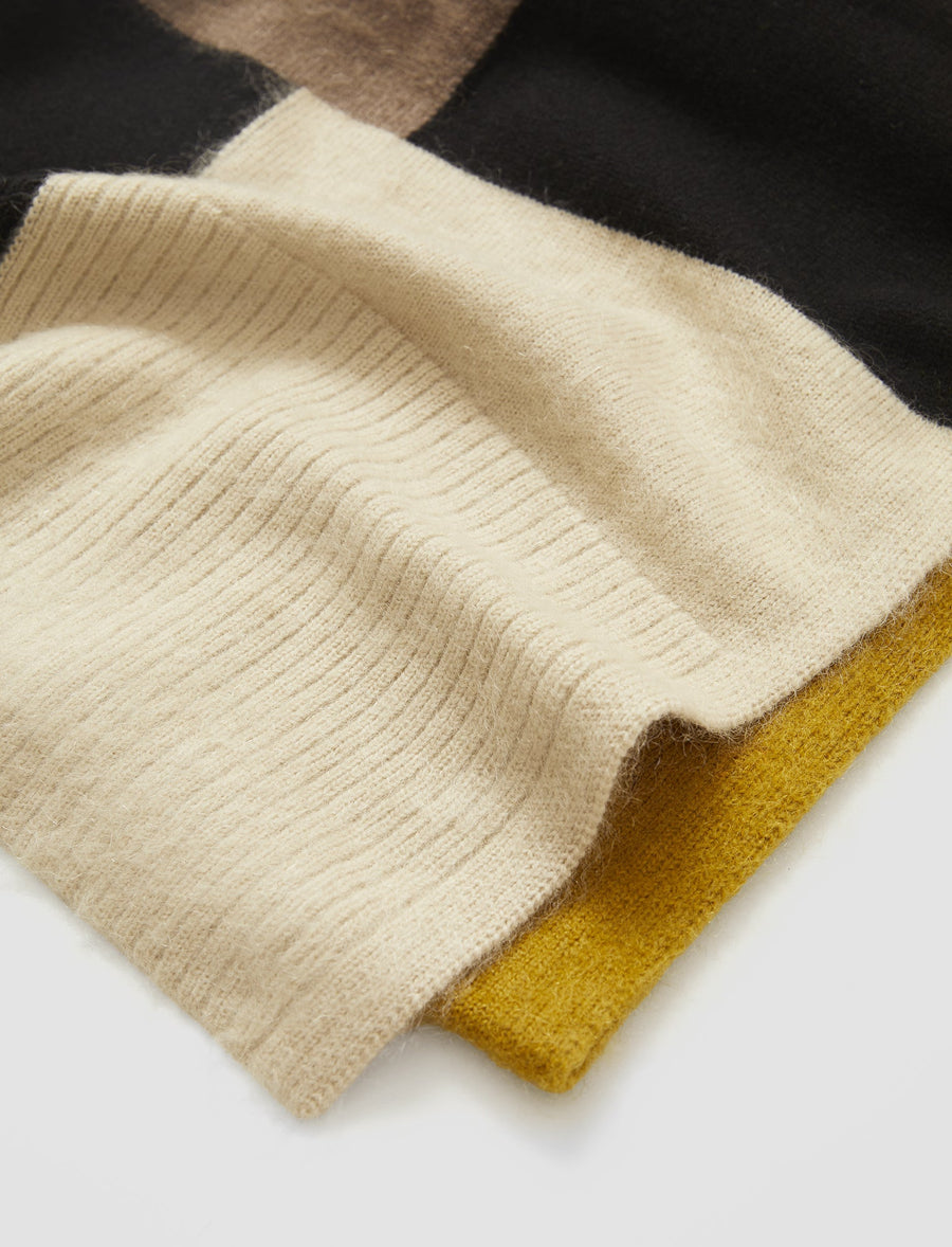 Overlay Wool Scarf - Smoke Combo