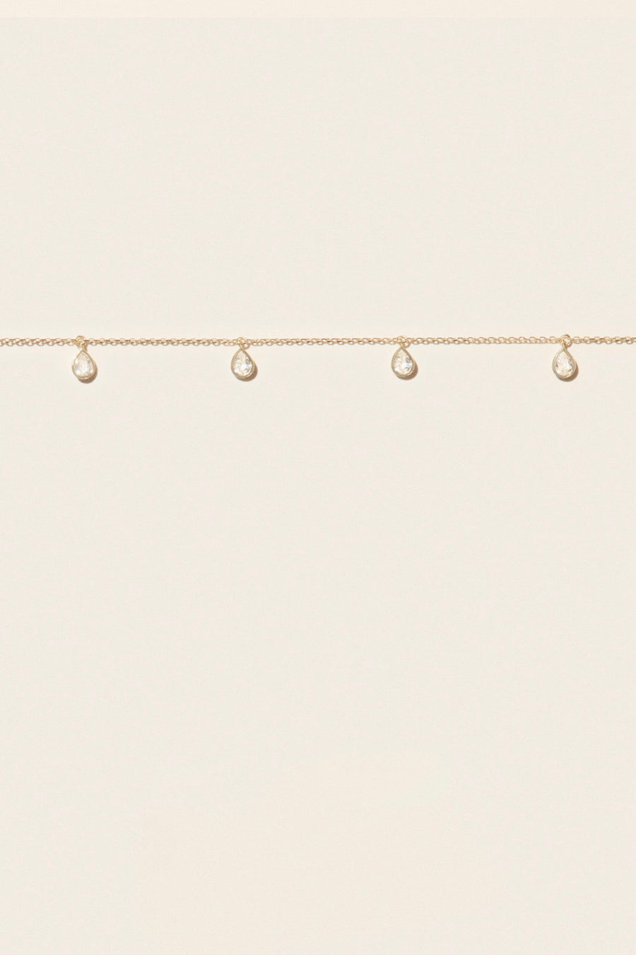 Palerme White Sapphire Necklace - 9K Gold