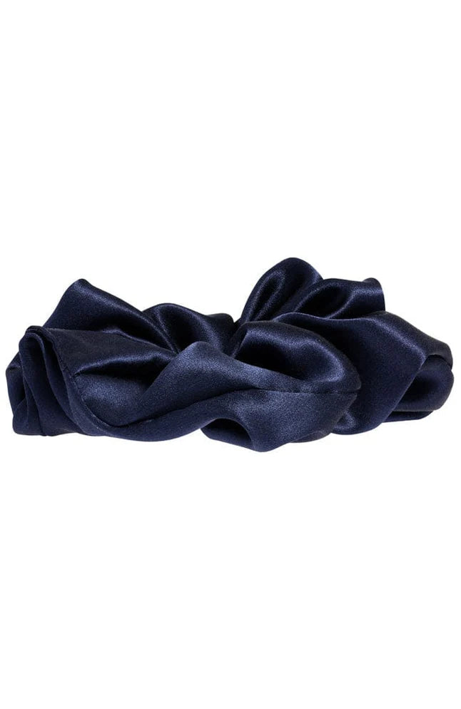 Large Scrunchie - Silk Charmeuse - Silk Charmeuse Navy