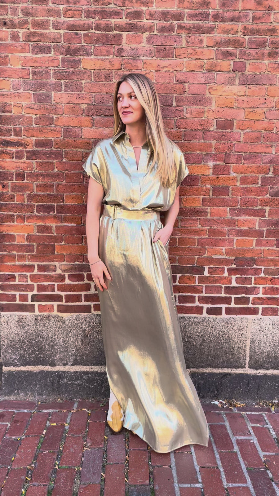 Francesca Sleeveless Dress - Gold