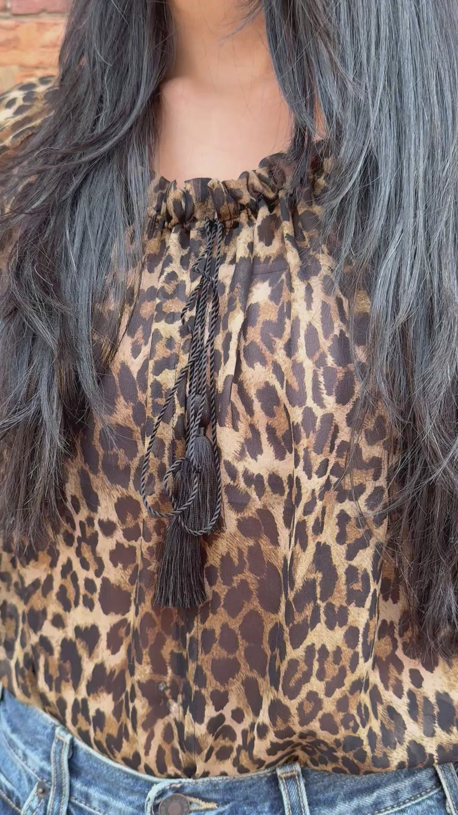 Carley Silk Bouse - Vintage Leopard