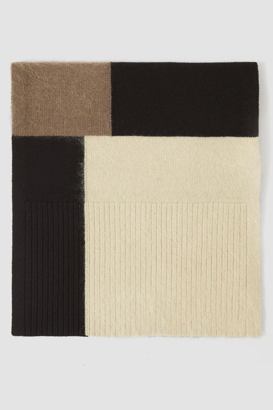 Overlay Wool Scarf - Smoke Combo