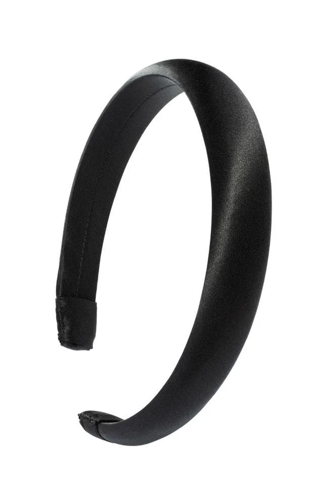 1" Padded Headband - Silk Charmeuse - Silk Charmeuse Black