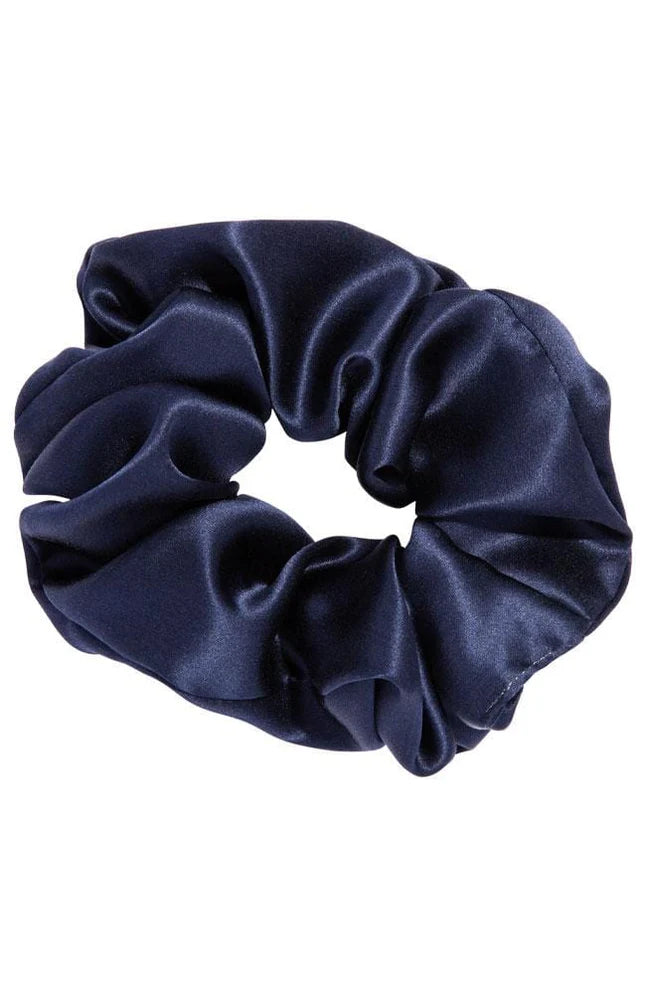 Large Scrunchie - Silk Charmeuse - Silk Charmeuse Navy