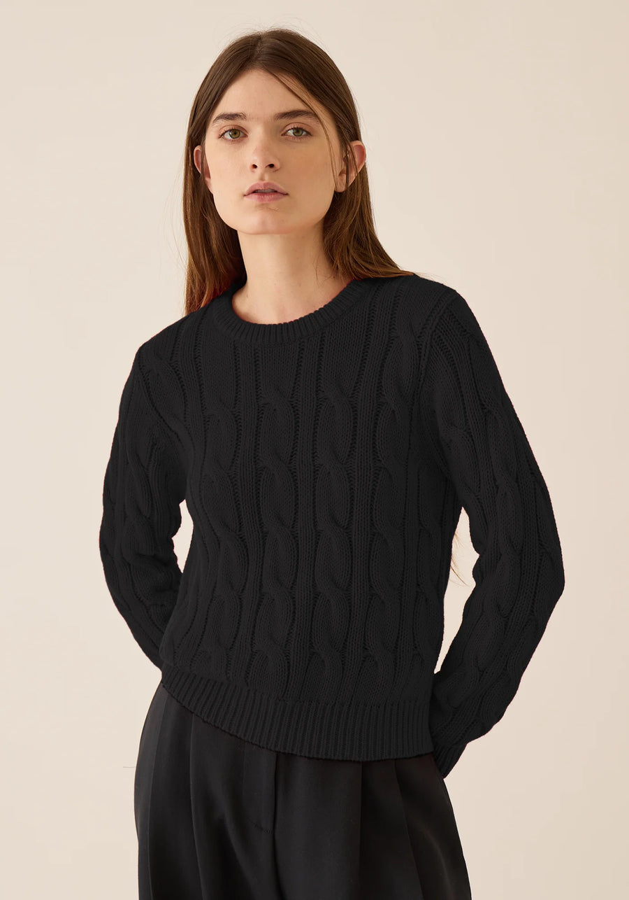 Sloane Cotton Cashmere Sweater - Black