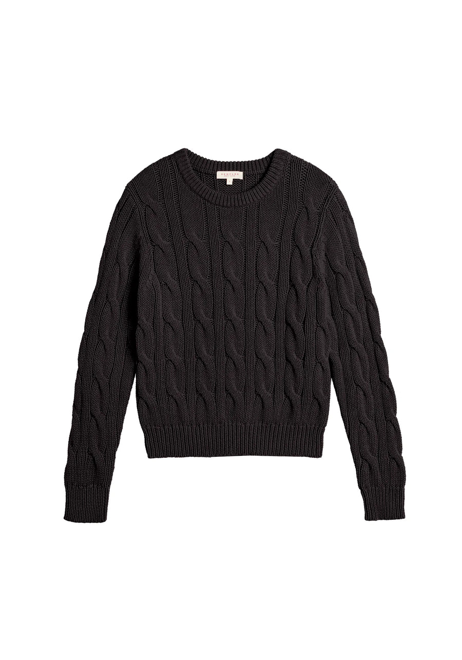 Sloane Cotton Cashmere Sweater - Black