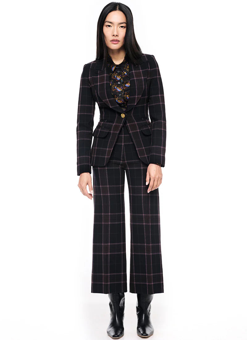 Wide Leg Culotte - Rosewood Plaid