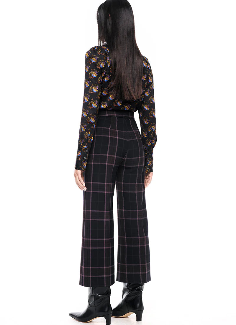 Wide Leg Culotte - Rosewood Plaid