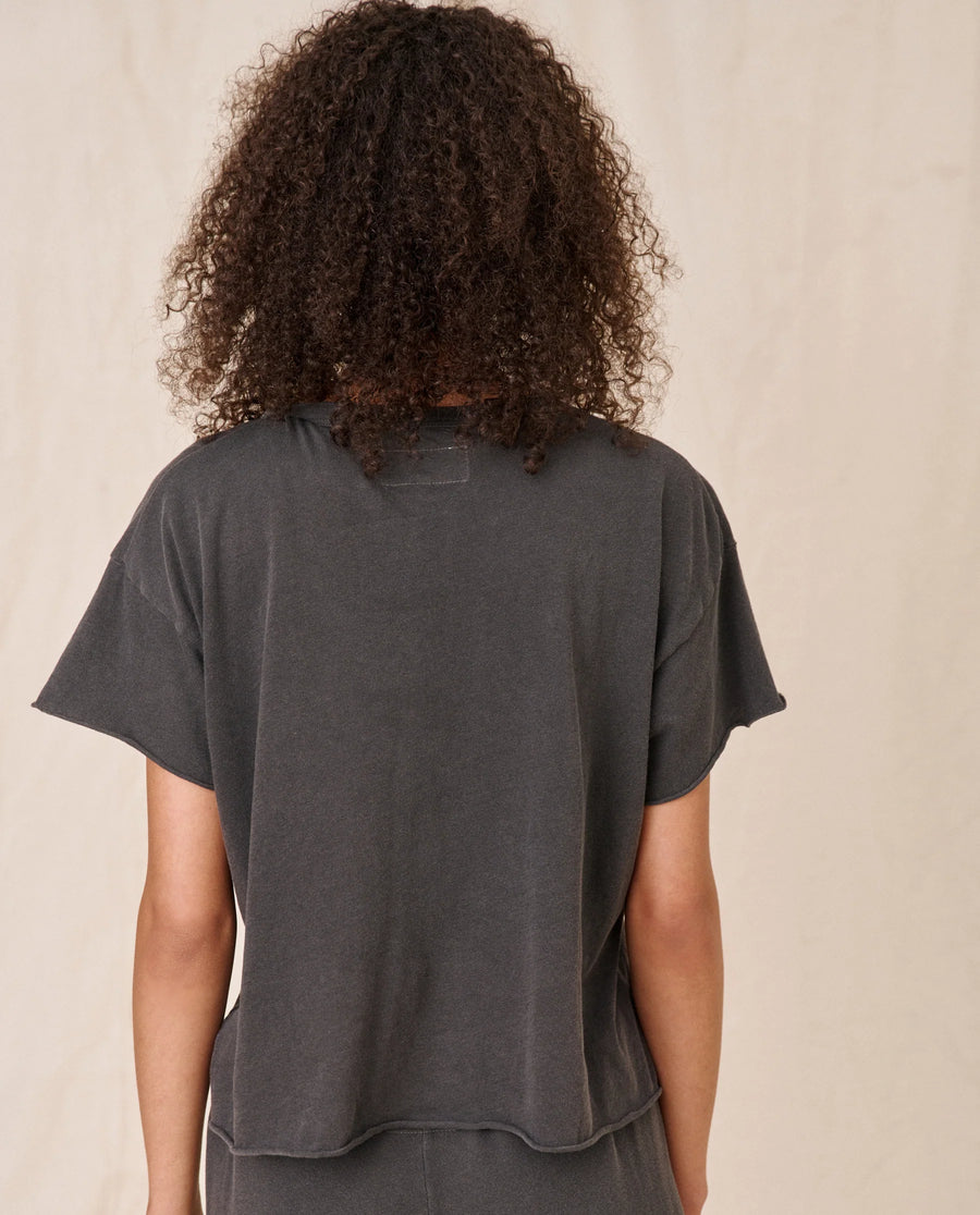 The Crop Tee - Washed Navy