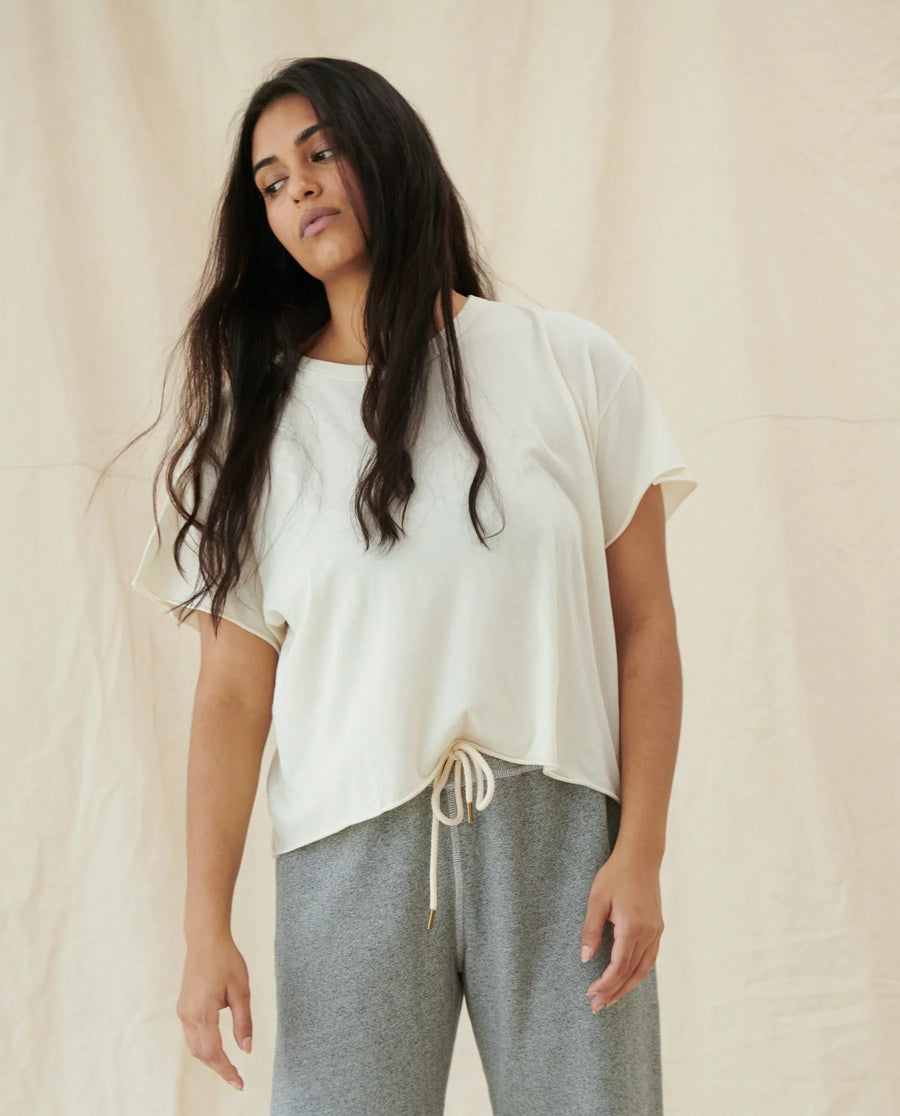 The Crop Tee - Washed White