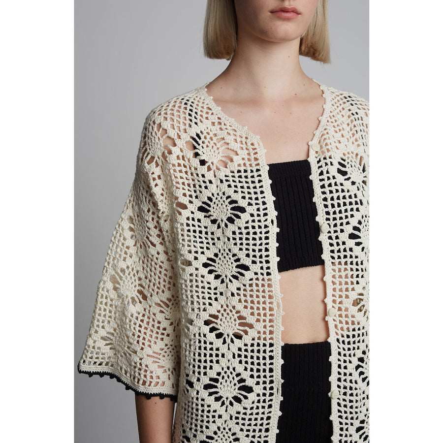 Violet Crochet Cover Up - Ivory