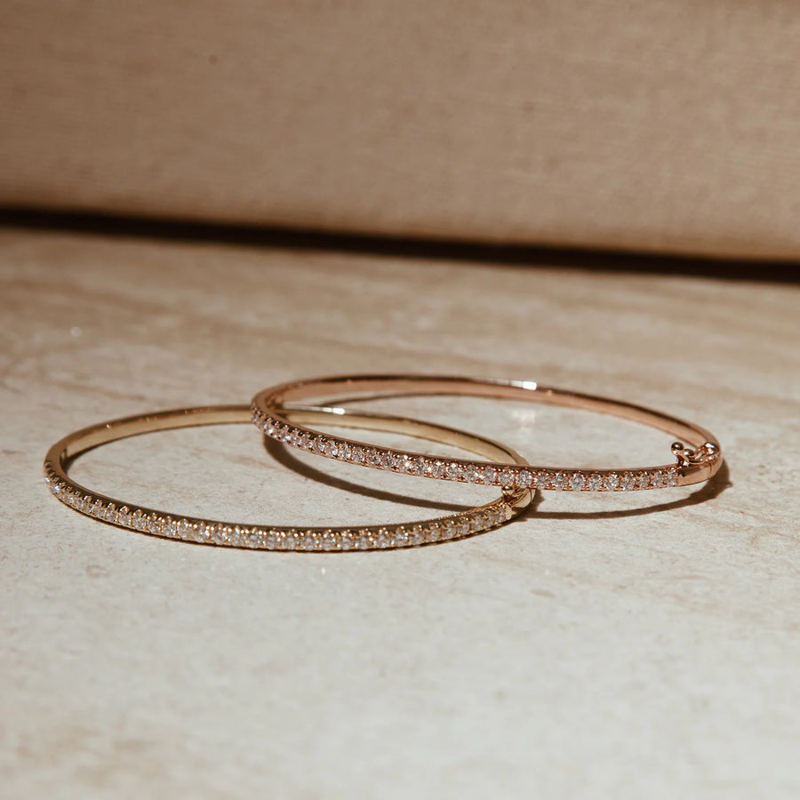 Classic Diamond Bangle - 14K Yellow Gold