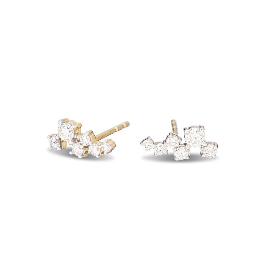 Scattered Diamond Posts - 14K Yellow Gold