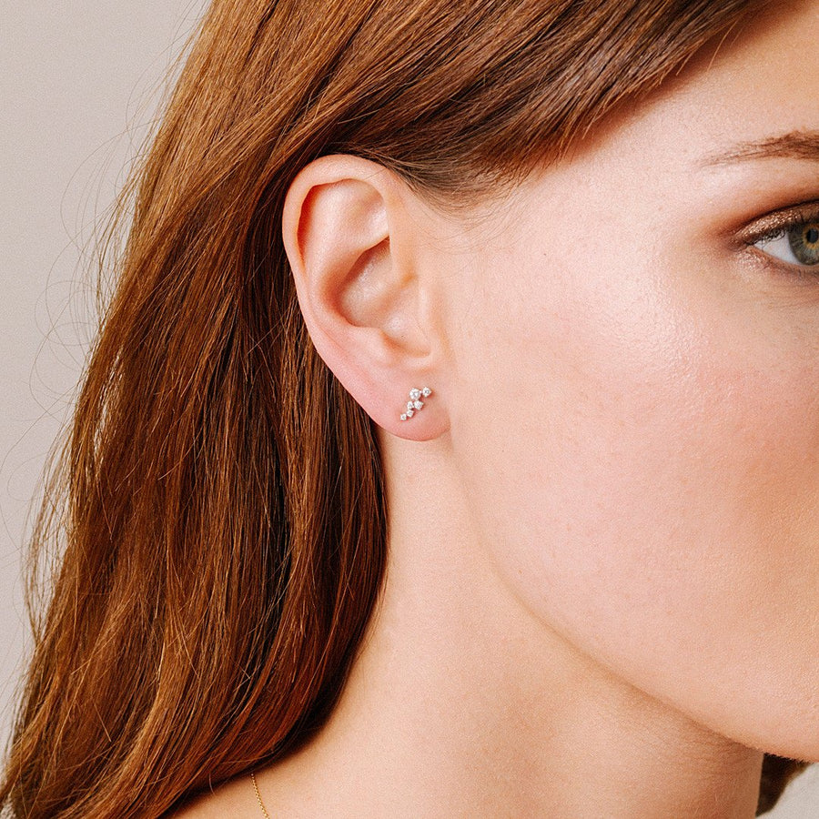 Scattered Diamond Posts - 14K Yellow Gold