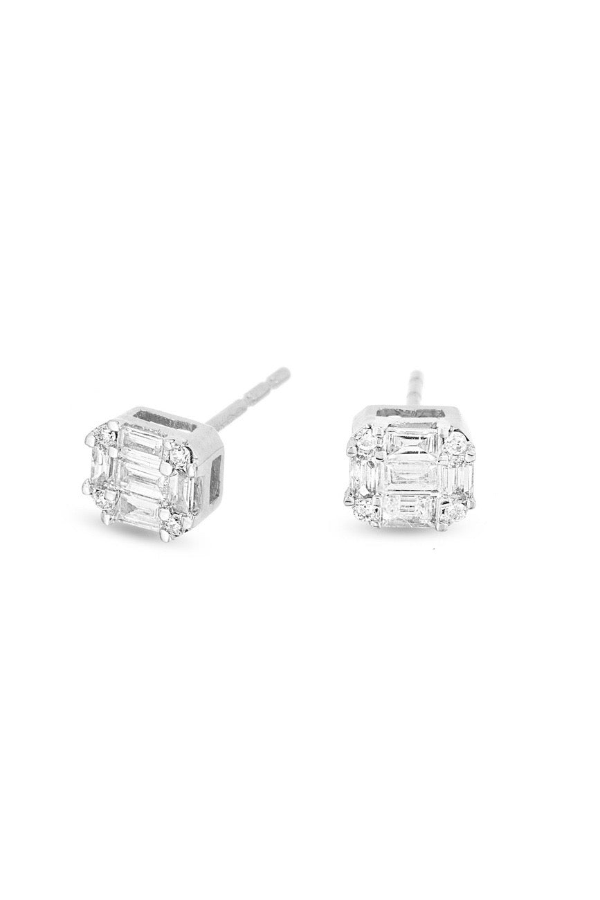 Multi Baguette Posts - 14K White Gold