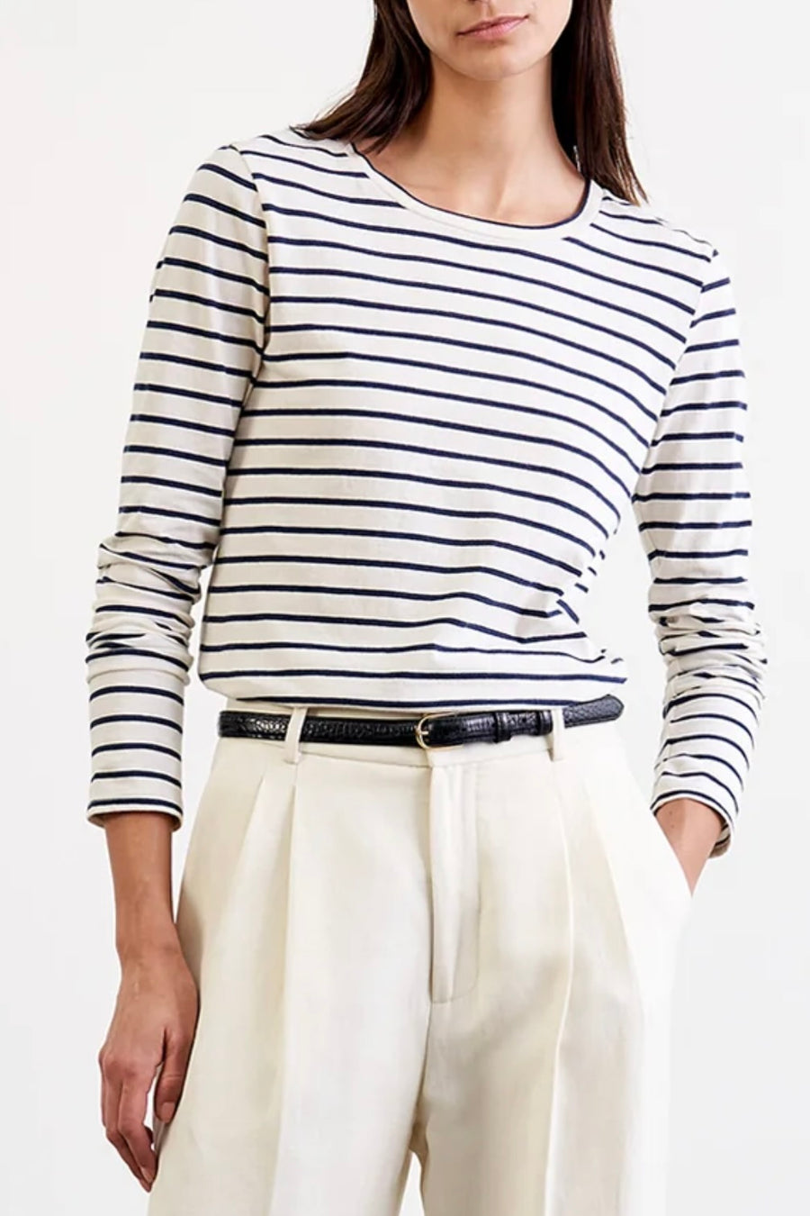 Long Sleeve Shirt - Navy/Natural