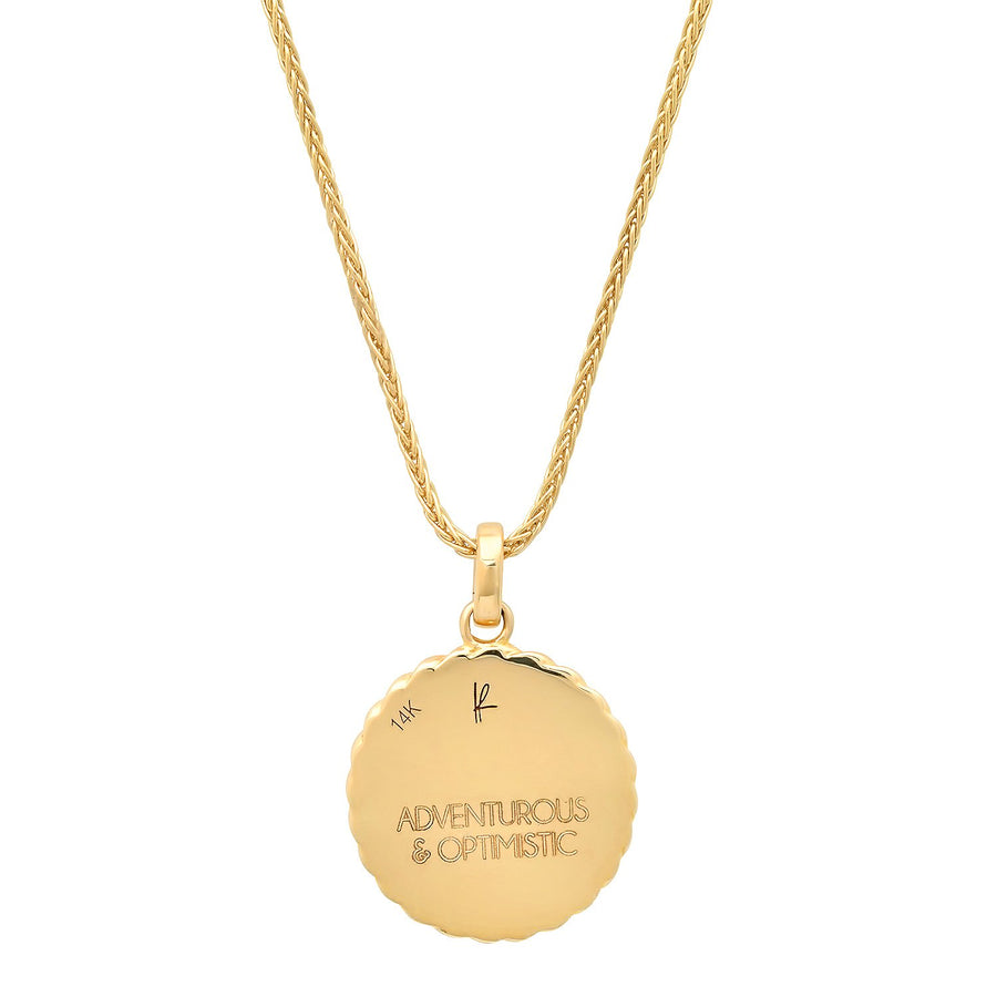 Small Zodiac Gold Necklace - Aquarius on 18” Chain (Other Signs by Special Order)