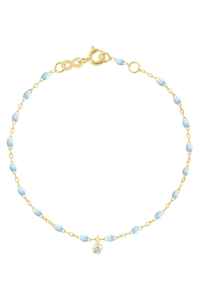 6.7" Gigi Supreme 1 Diamond Bracelet - Baby Blue + Yellow Gold