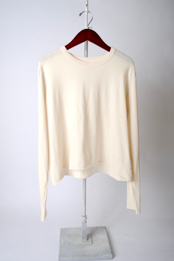 The Long Sleeve Crop Tee - Washed White