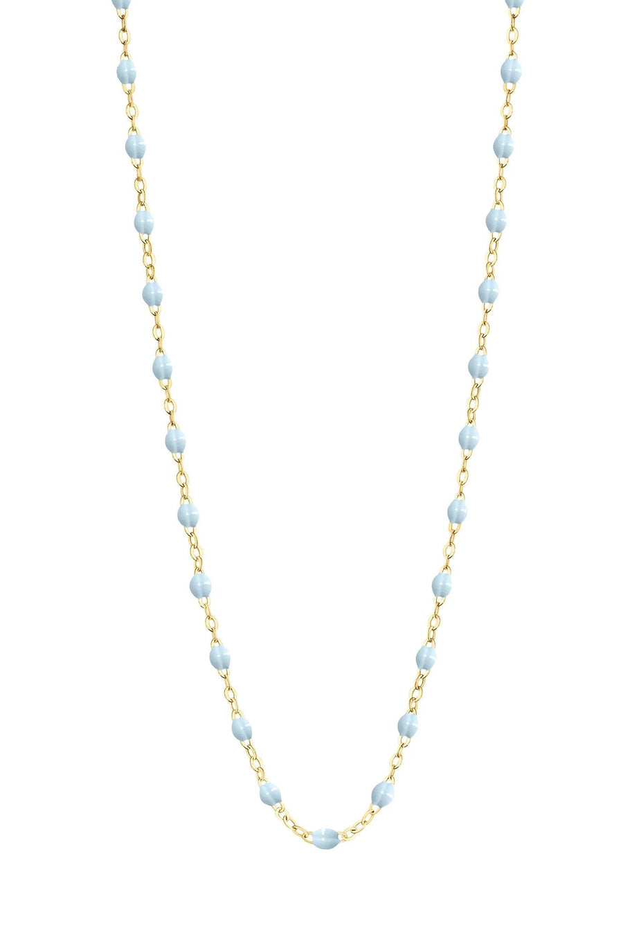 17.7" Classic Gigi Necklace - BABY BLUE + YELLOW GOLD