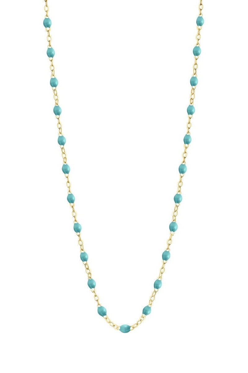 16.5" Classic Gigi Necklace - Turquoise Green + Yellow Gold