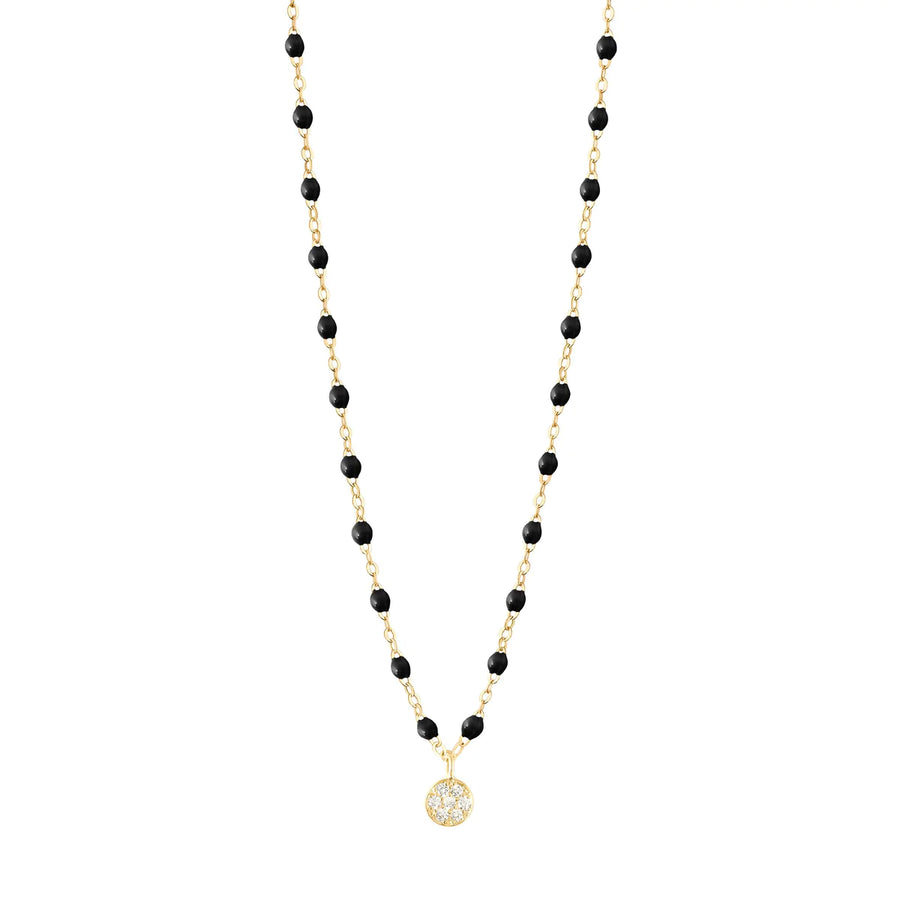 16.5" Classic Puce Necklace - Black + Yellow Gold