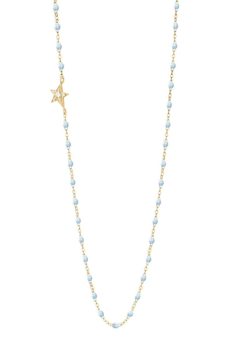 16.5" Star Classic Gigi Necklace - Baby Blue + Yellow Gold